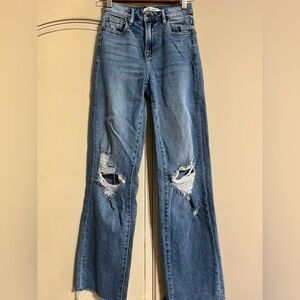 Hidden Distressed Blue Jeans